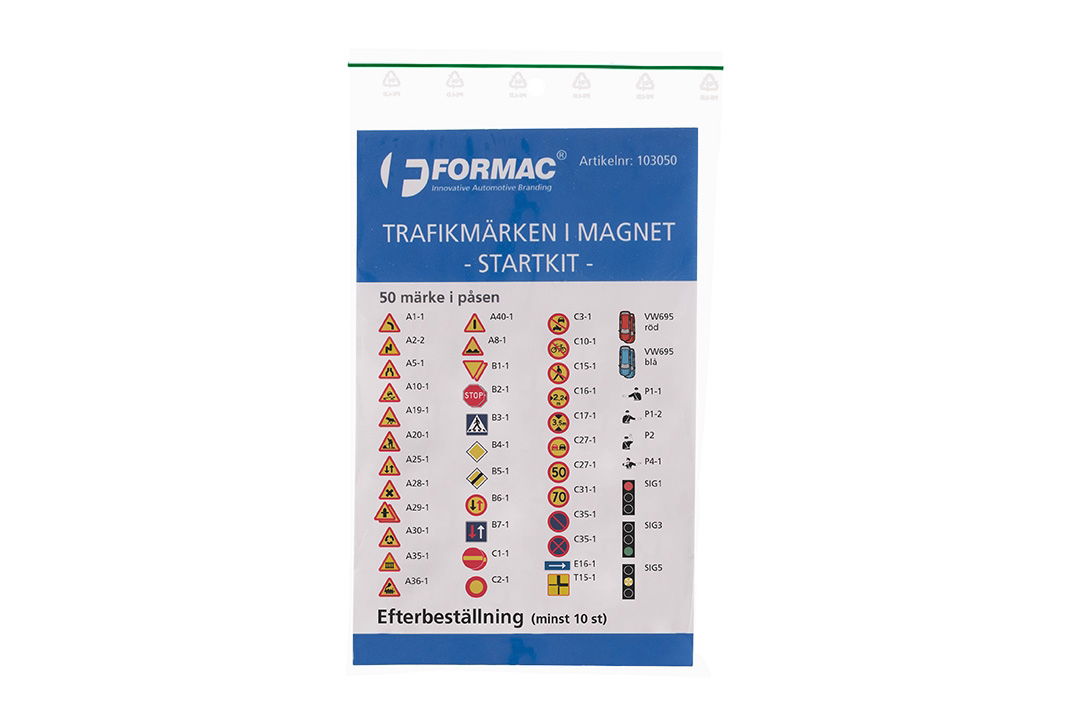 Trafikmärken i magnet - startkit