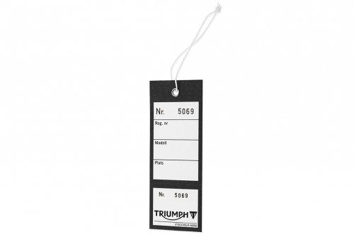 Key labeling with receipt, black print, one side